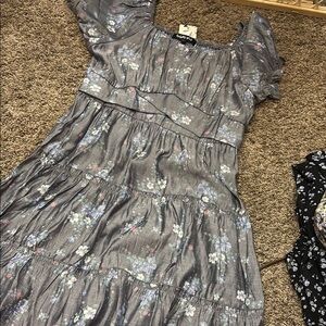 Gray Floral Dress by hello Frankie